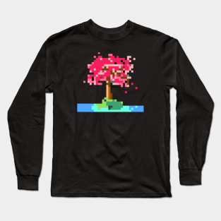 Pixel Tree orange Long Sleeve T-Shirt